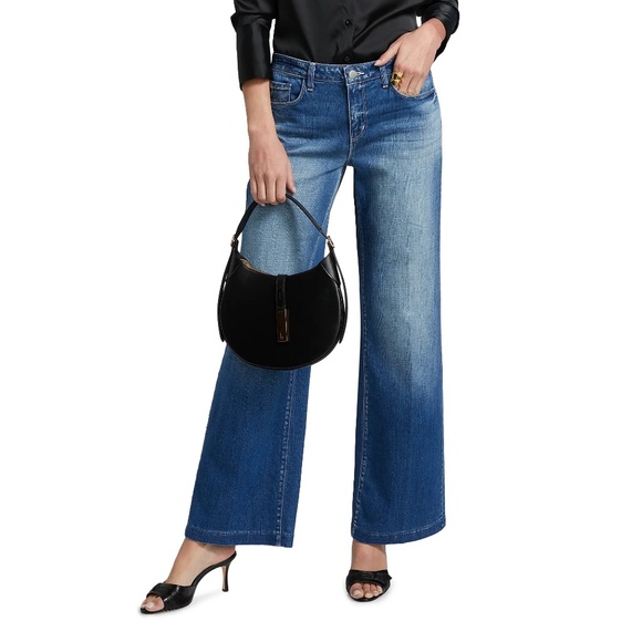 L'AGENCE Paris Joanne Jeans Low-rise Wide Leg in Palermo wash Size 28 New w Tag - Picture 1 of 8